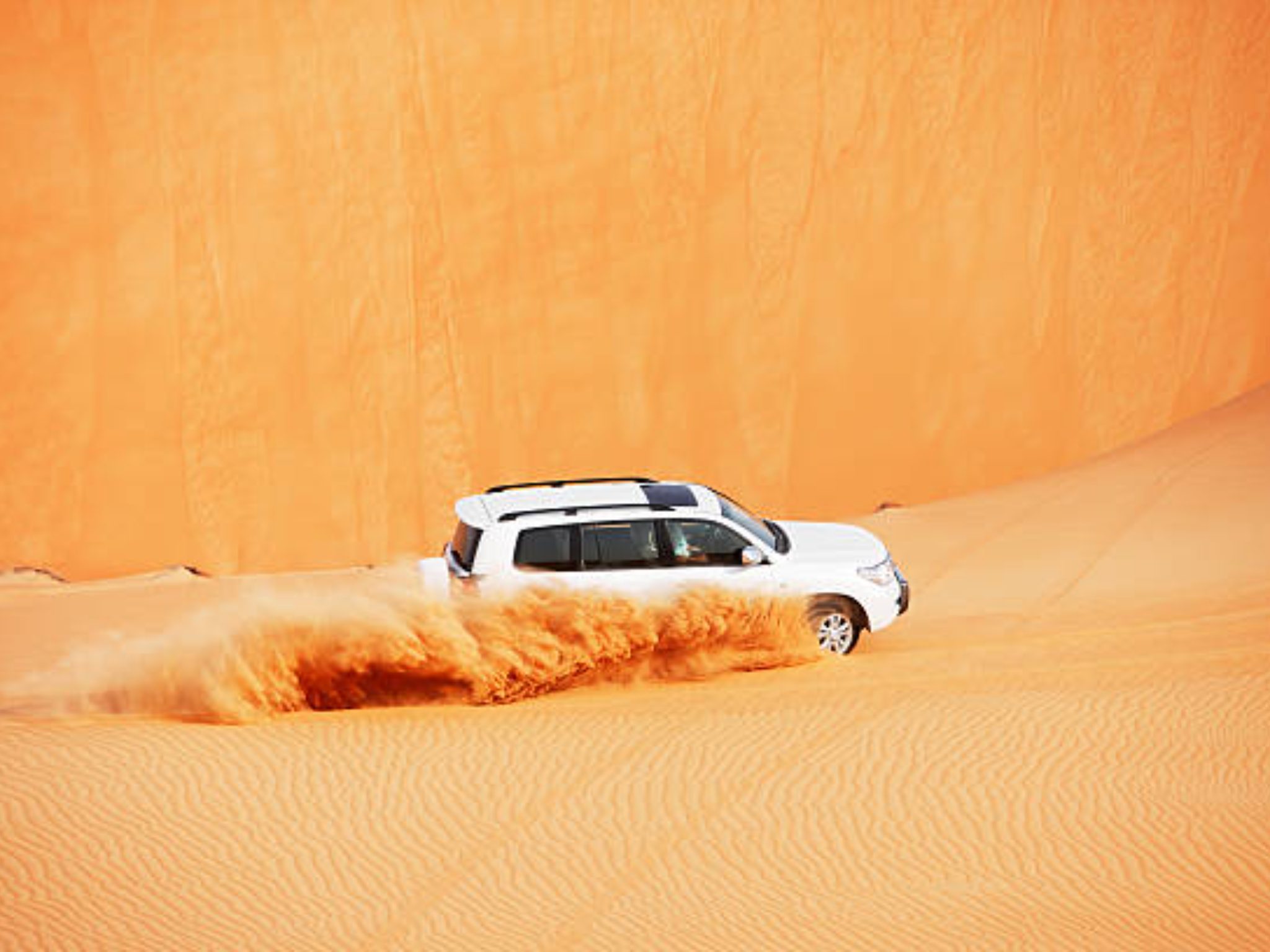 Evening desert safari camp near Dubai after sunset